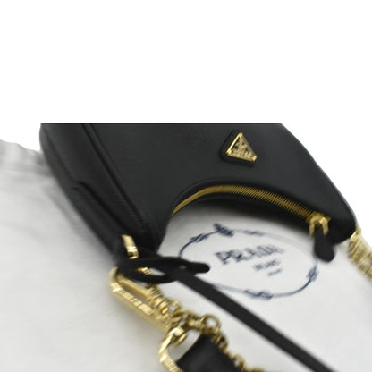 PRADA Re-Edition 2005 Saffiano Leather Shoulder Bag Black