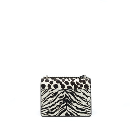 Saint Laurent/ YSL Sunset Animal Print Calf Hair Ruthenium Hardware