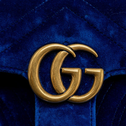 Gucci small GG Marmont bag Velvet blue