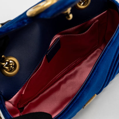 Gucci small GG Marmont bag Velvet blue