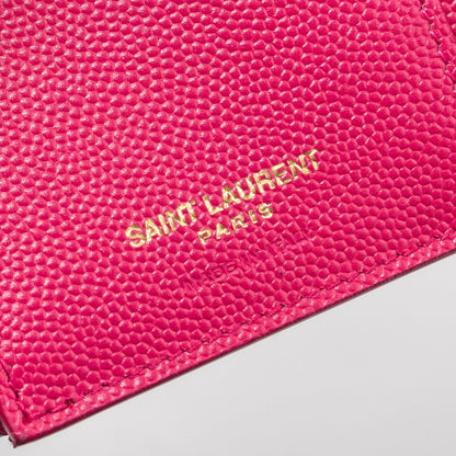 Saint laurent compact tri-fold wallet calfskin pink GHW
