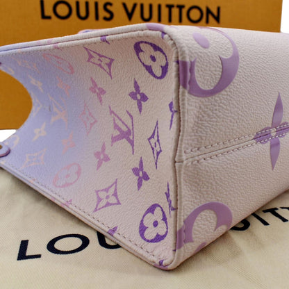 LOUIS VUITTON Onthego PM Monogram Coated Canvas Tote Sunrise Pastel