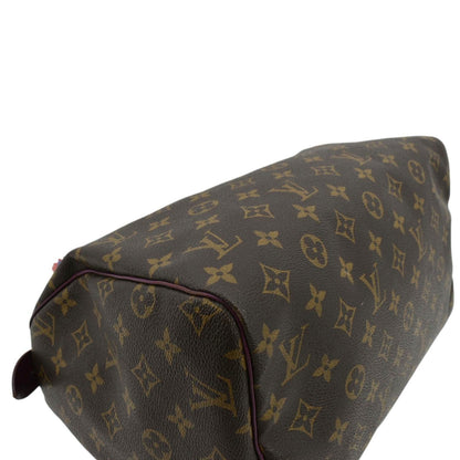 LOUIS VUITTON Totem Speedy 30 Monogram Canvas Satchel Bag Magenta