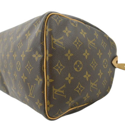 LOUIS VUITTON Speedy 30 Monogram Canvas Satchel Bag Brown