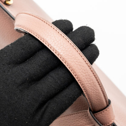 Gucci Top Handle Flap Bag Calfskin Dark Pink