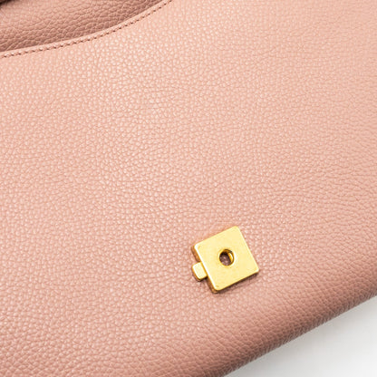 Gucci Top Handle Flap Bag Calfskin Dark Pink
