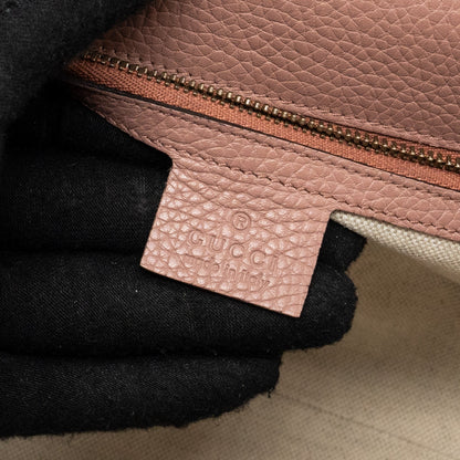 Gucci Top Handle Flap Bag Calfskin Dark Pink