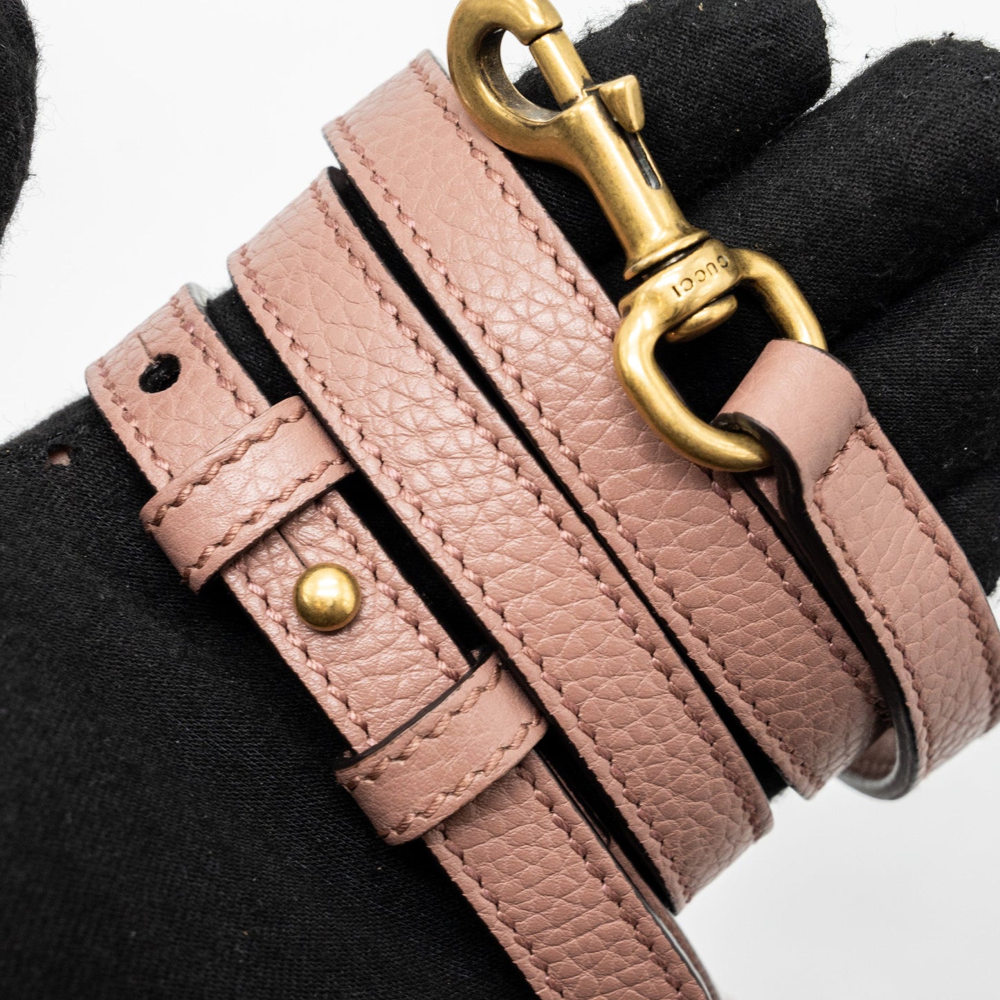 Gucci Top Handle Flap Bag Calfskin Dark Pink