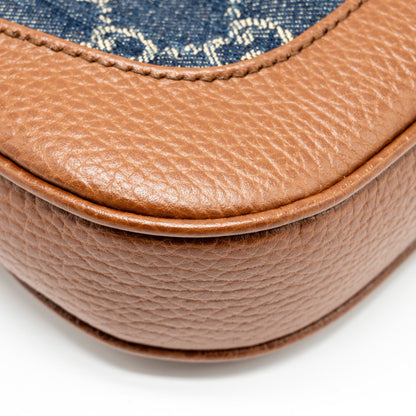 Gucci Jackie 1961 Small Shoulder Bag Denim/Leather Blue/Brown