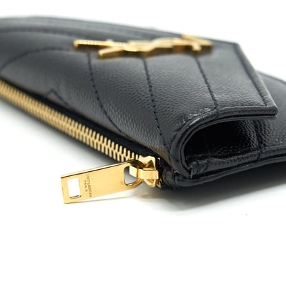 Saint Laurent / YSL Zipped Cardholder in Black