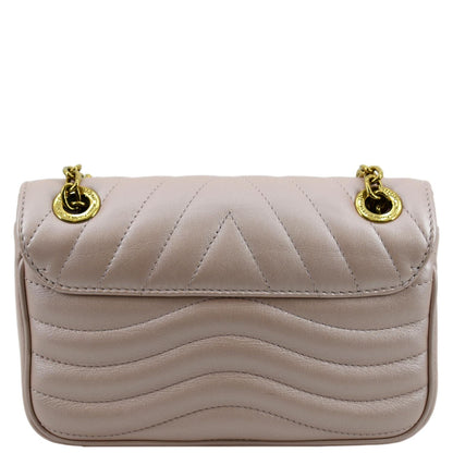 LOUIS VUITTON New Wave PM Quilted Leather Chain Crossbody Bag Rose Blossom