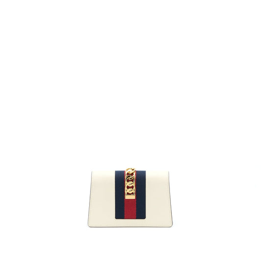 Gucci Sylvie Mini Chain Bag Calfskin White