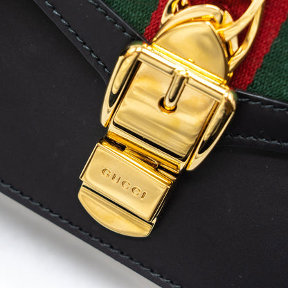 Gucci Mini Sylvie Chain Bag Calfskin Black