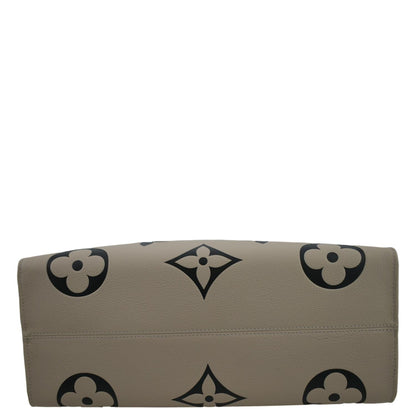 LOUIS VUITTON Onthego GM Crafty Monogram Giant Empreinte Tote Bag Creme