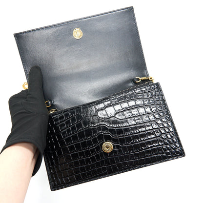 Saint Laurent /YSL Kate Small Chain Wallet with Tassel Black GHW