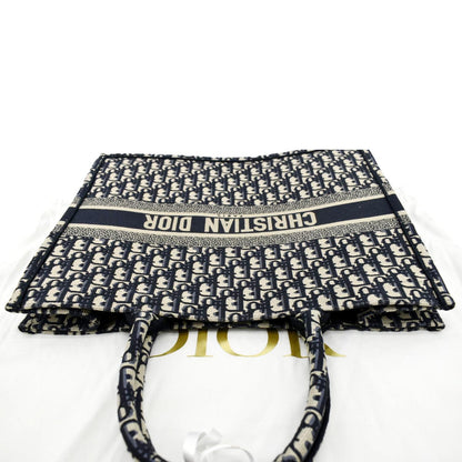 CHRISTIAN DIOR Large Book Oblique Embroidered Canvas Tote Bag Multicolor