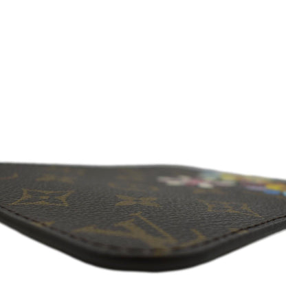 LOUIS VUITTON Neverfull Monogram Canvas Pochette Wristlet Pouch Brown