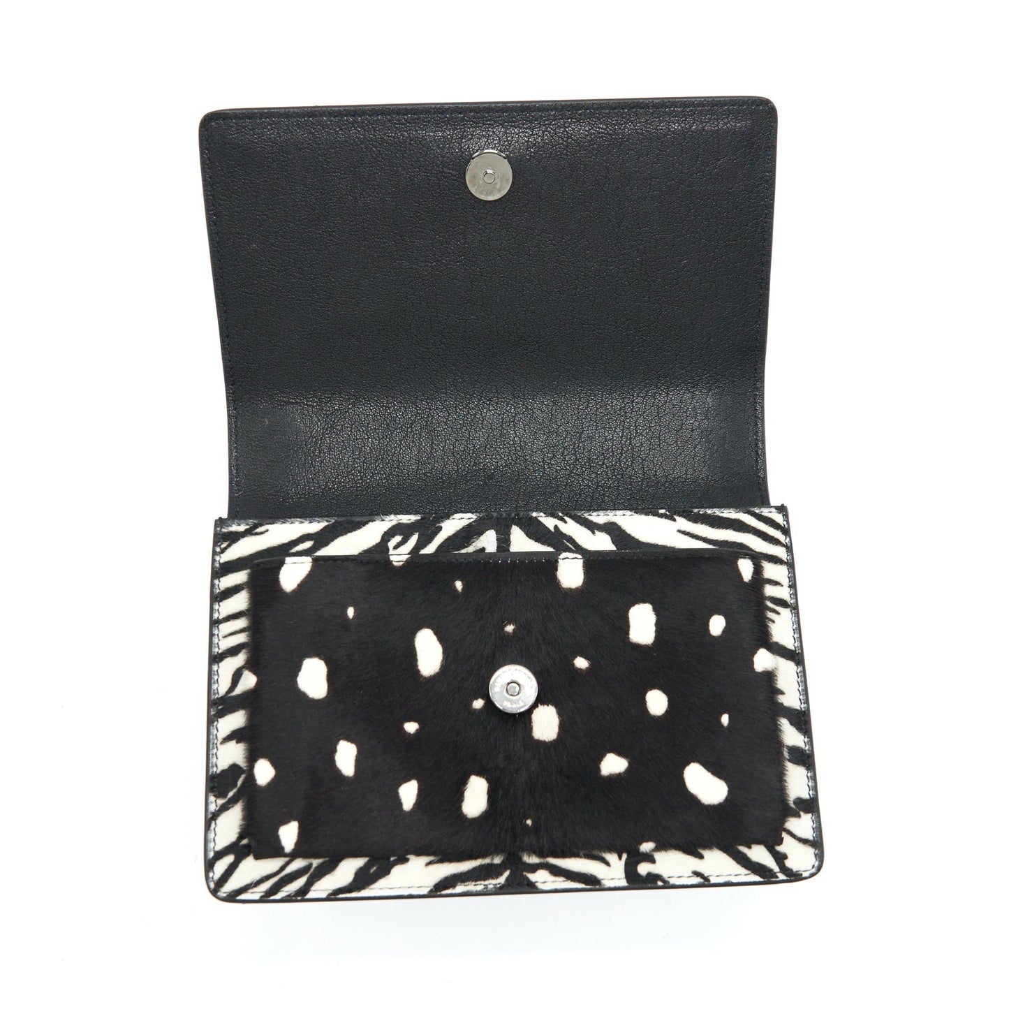 Saint Laurent/ YSL Sunset Animal Print Calf Hair Ruthenium Hardware
