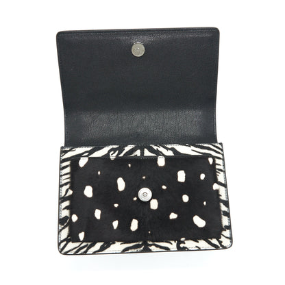 Saint Laurent/ YSL Sunset Animal Print Calf Hair Ruthenium Hardware