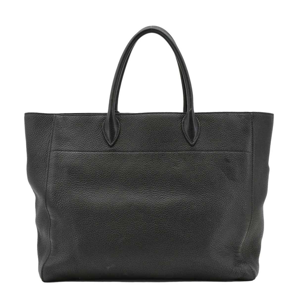 PRADA Vitello Daino Large Leather Tote Bag Black