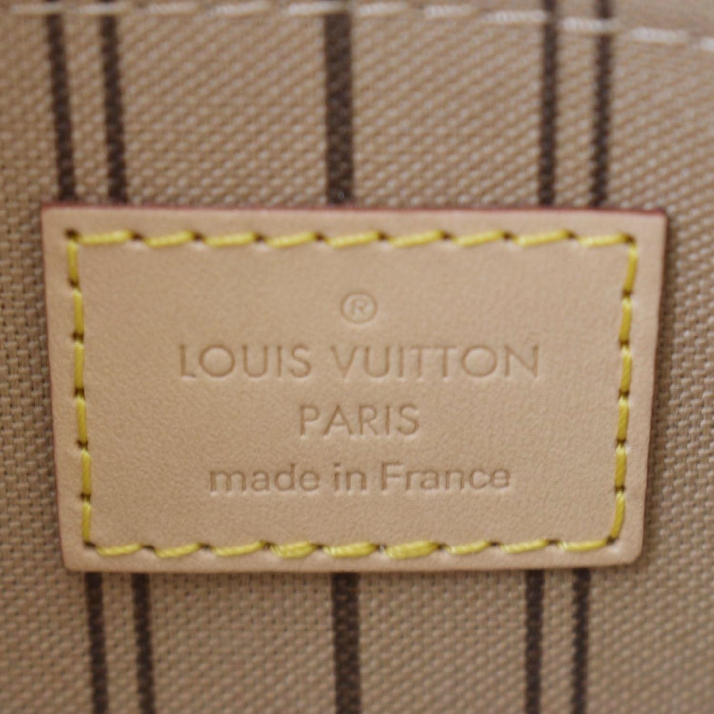 LOUIS VUITTON Neverfull Monogram Canvas Pochette Wristlet Pouch Brown