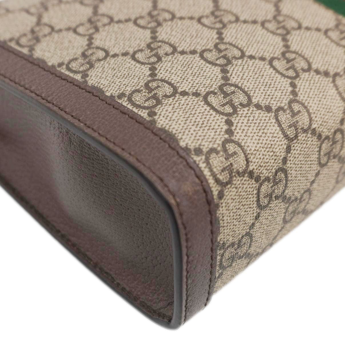 GUCCI Ophidia GG Supreme Canvas Zip Pouch Beige 625549
