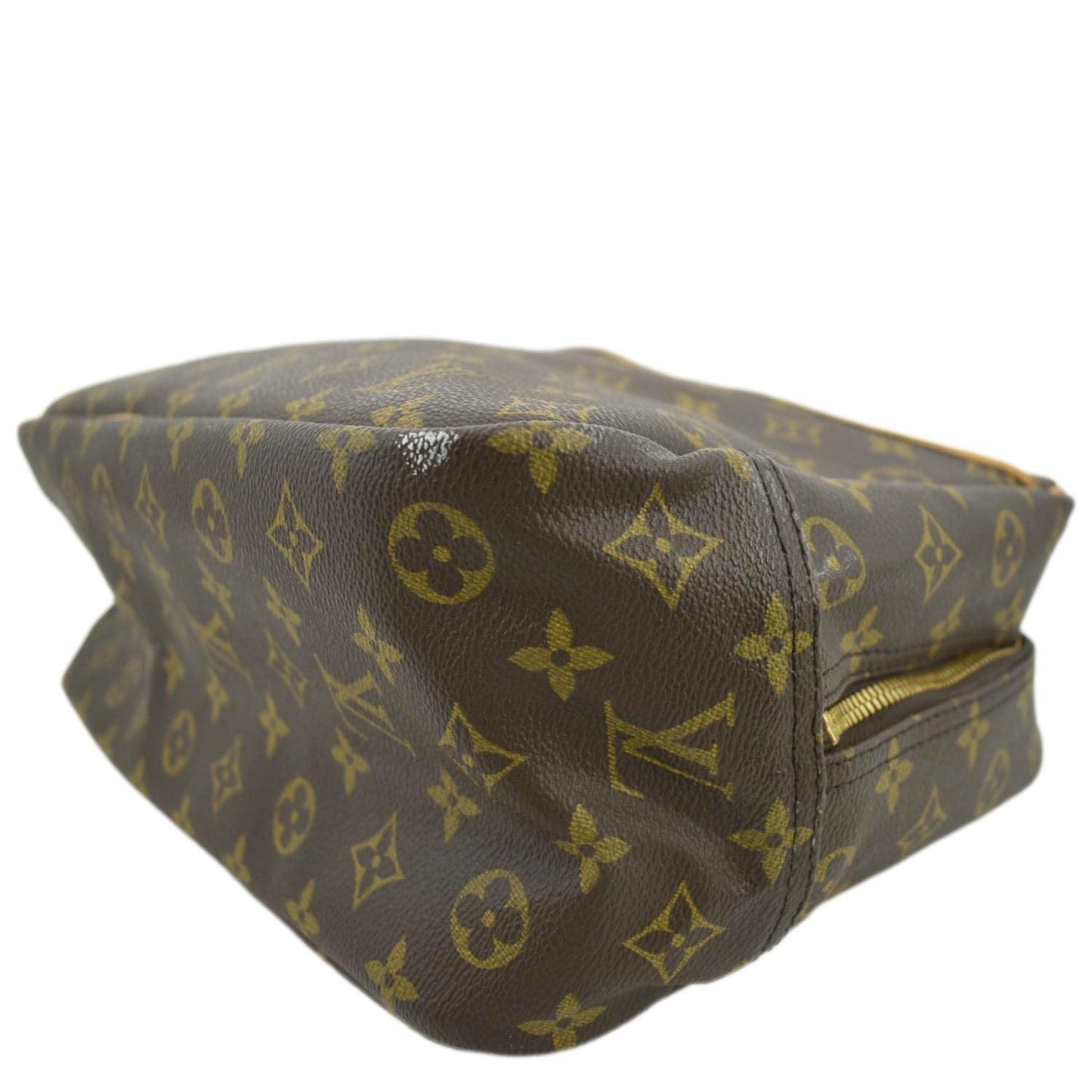 LOUIS VUITTON Deauville Bowling Monogram Canvas Satchel Bag Brown