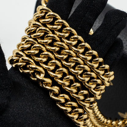 Gucci padlock chain bag bee print calfskin black