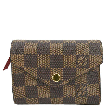 LOUIS VUITTON Victorine Damier Ebene Canvas Wallet Brown