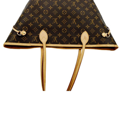 LOUIS VUITTON Neverfull MM Monogram Canvas Tote Bag Brown