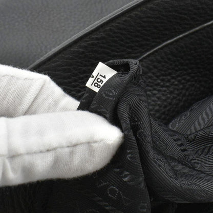 PRADA Vitello Daino Large Leather Tote Bag Black