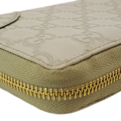 GUCCI GG Canvas Zippy Wallet White 323397