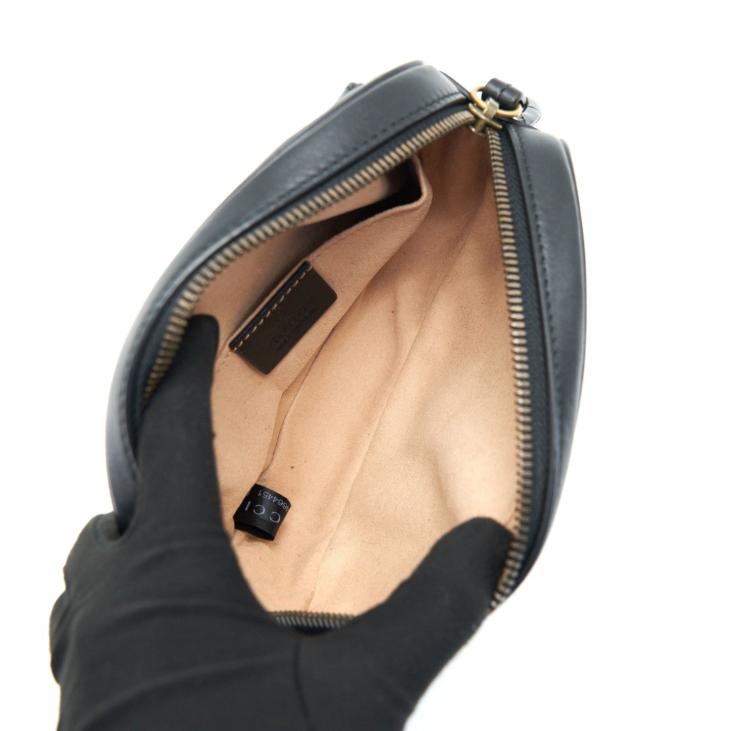 GUCCI GG MARMONT Matelasse Leather Belt Bag in Black 85cm
