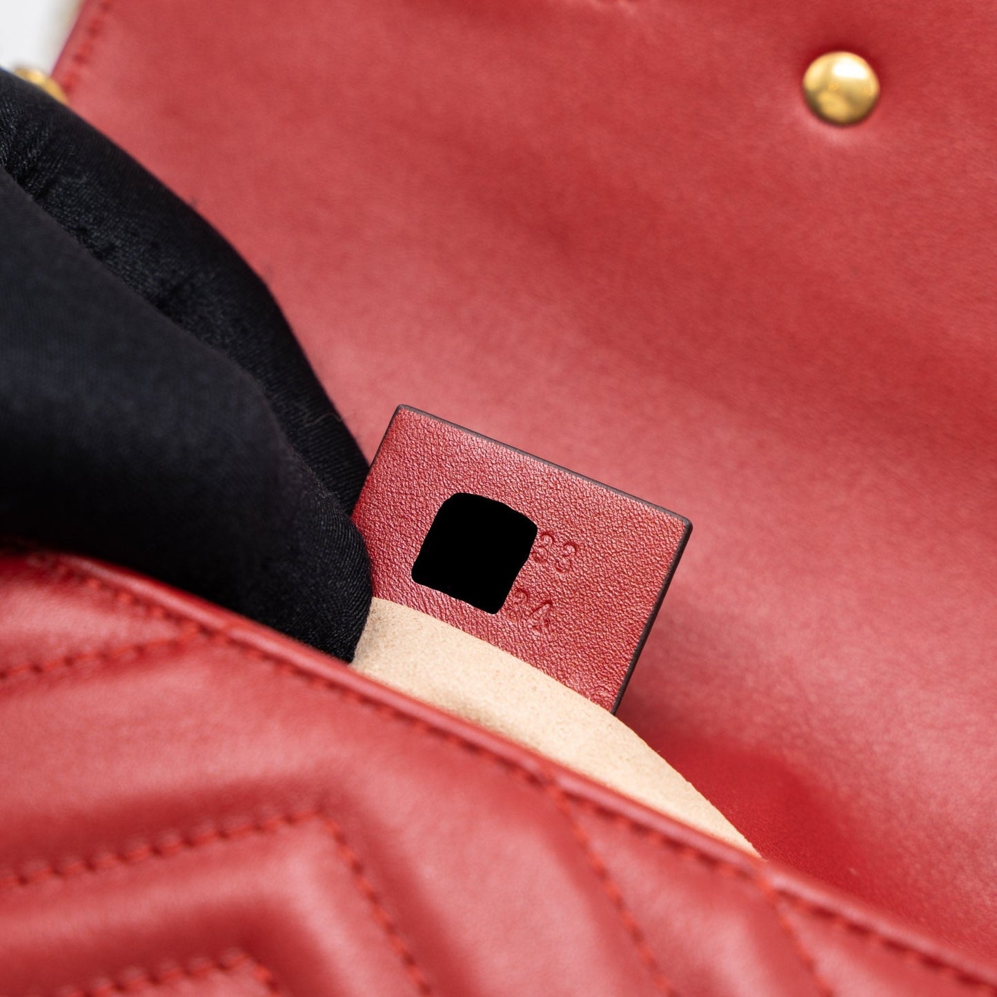 Gucci GG Marmont Super Mini Bag Matelassé Calfskin Red Brushed