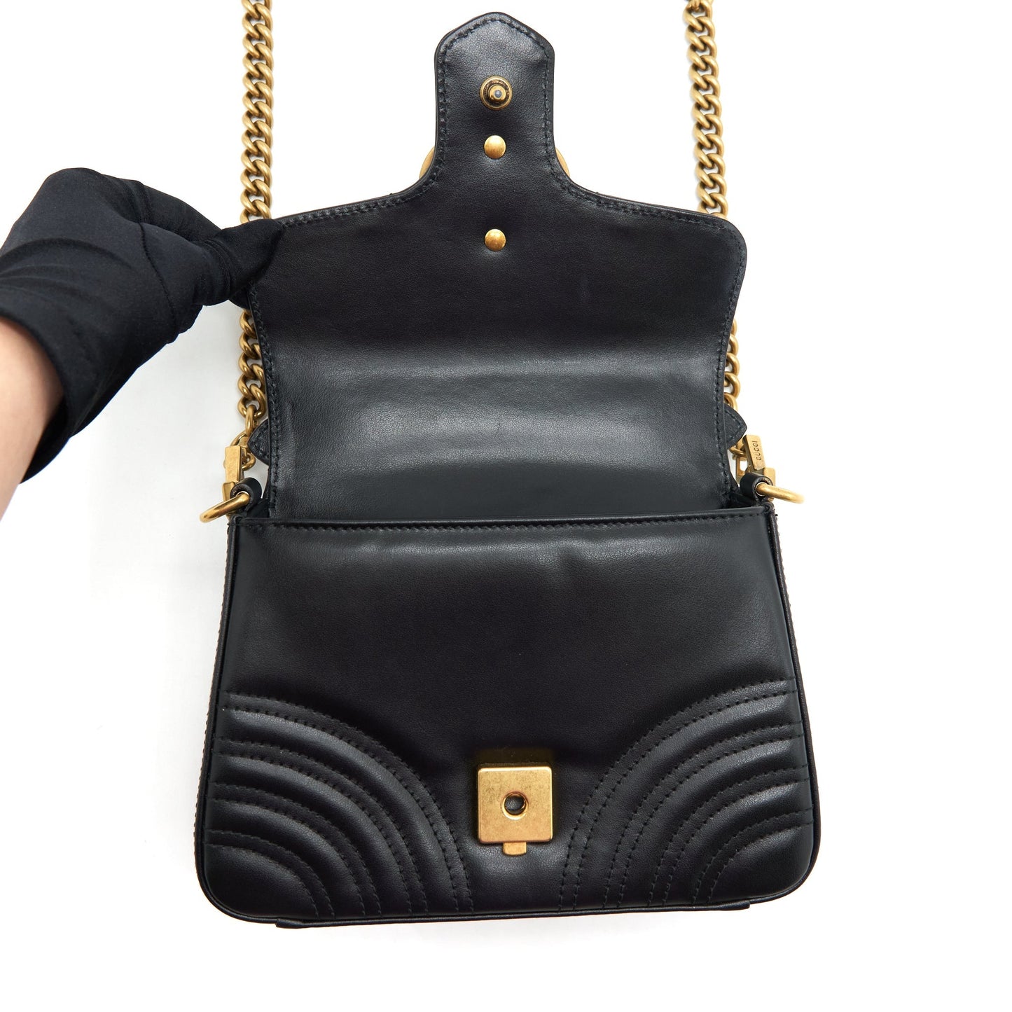 Gucci GG Marmont Mini Top Handle Bag Black
