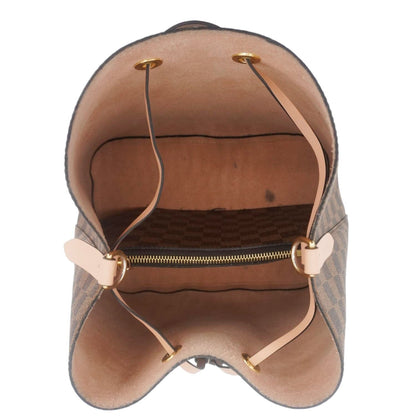 LOUIS VUITTON Neonoe MM Damier Ebene Shoulder Bag Brown