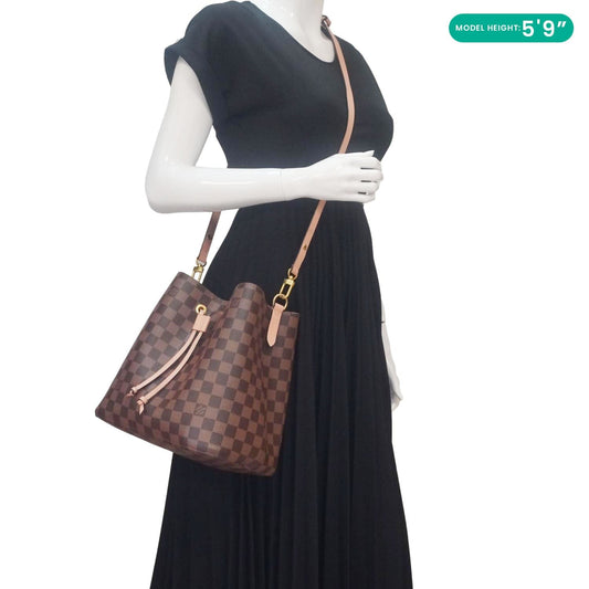 LOUIS VUITTON Neonoe MM Damier Ebene Shoulder Bag Brown