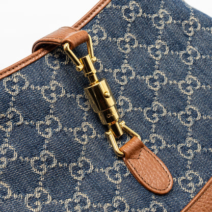 Gucci Jackie 1961 Small Shoulder Bag Denim/Leather Blue/Brown