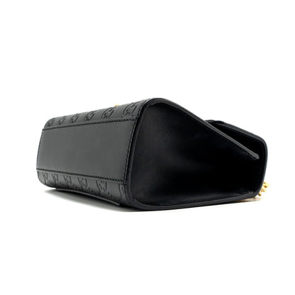 Gucci padlock chain bag calfskin black
