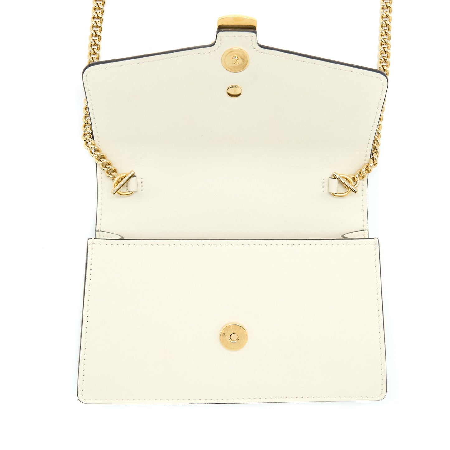 Gucci Sylvie Mini Chain Bag Calfskin White