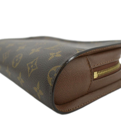 LOUIS VUITTON Orsay Monogram Canvas Clutch Bag Brown