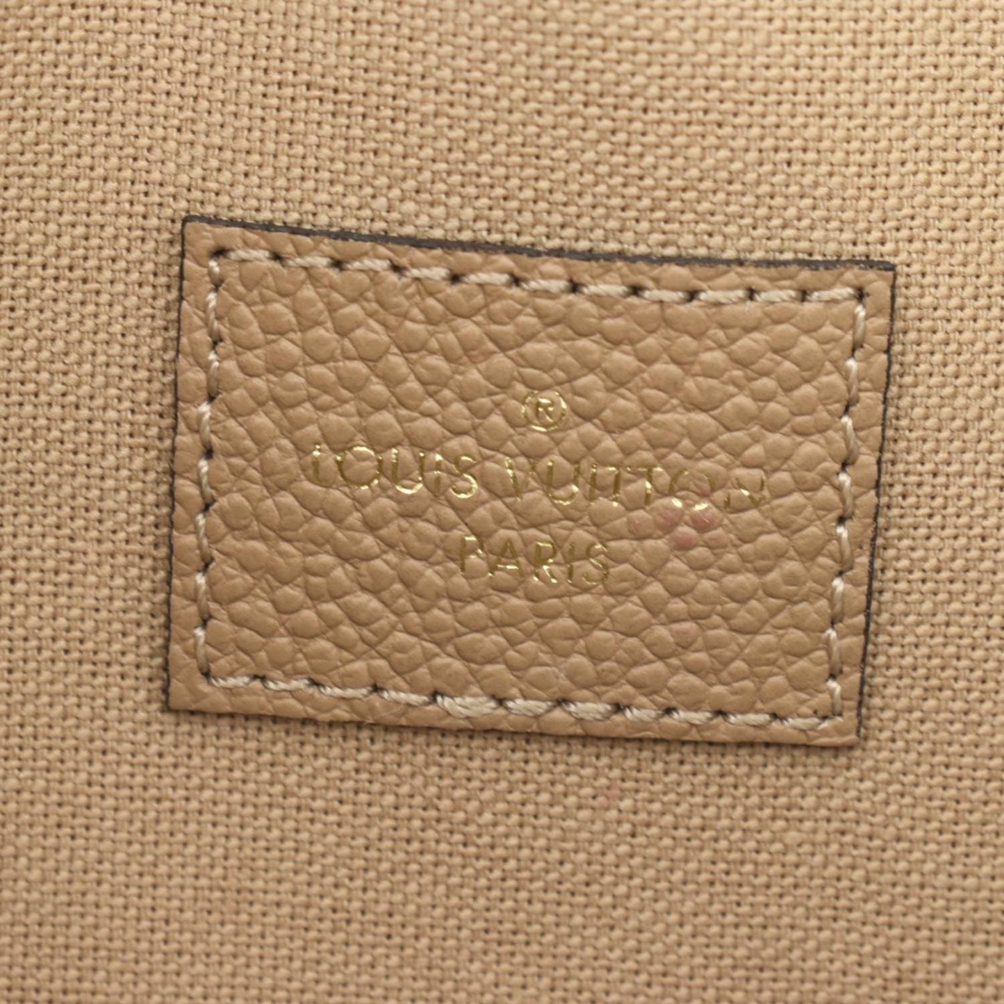 LOUIS VUITTON Felicie Monogram Empreinte Leather Pochette Crossbody Bag Light Brown