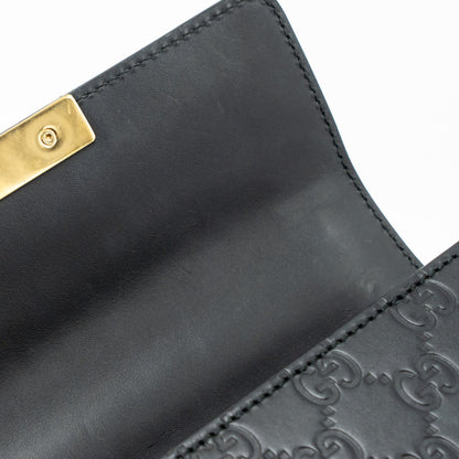 Gucci padlock chain bag calfskin black