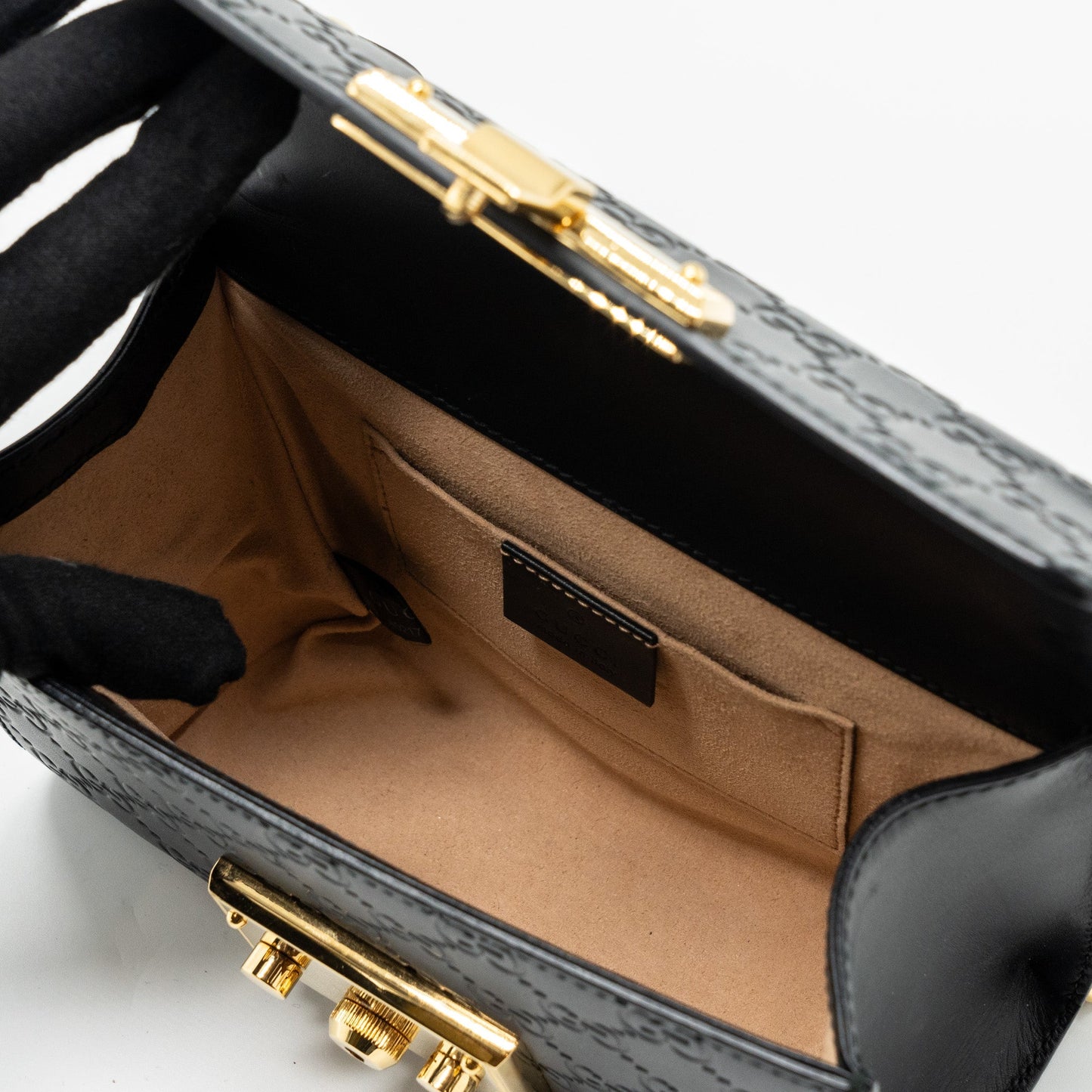 Gucci padlock chain bag calfskin black
