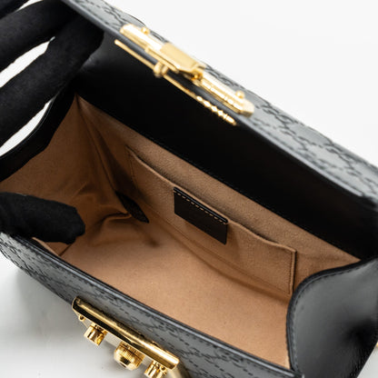 Gucci padlock chain bag calfskin black