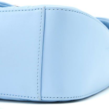 Gucci GG Marmont Mini Top Handle Bag Calfskin Light Blue SHW
