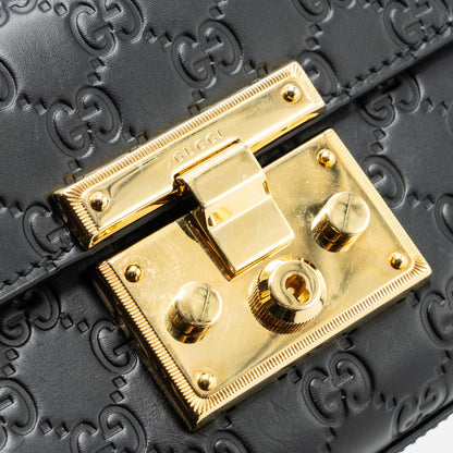 Gucci Small Padlock Chain Bag Calfskin Black