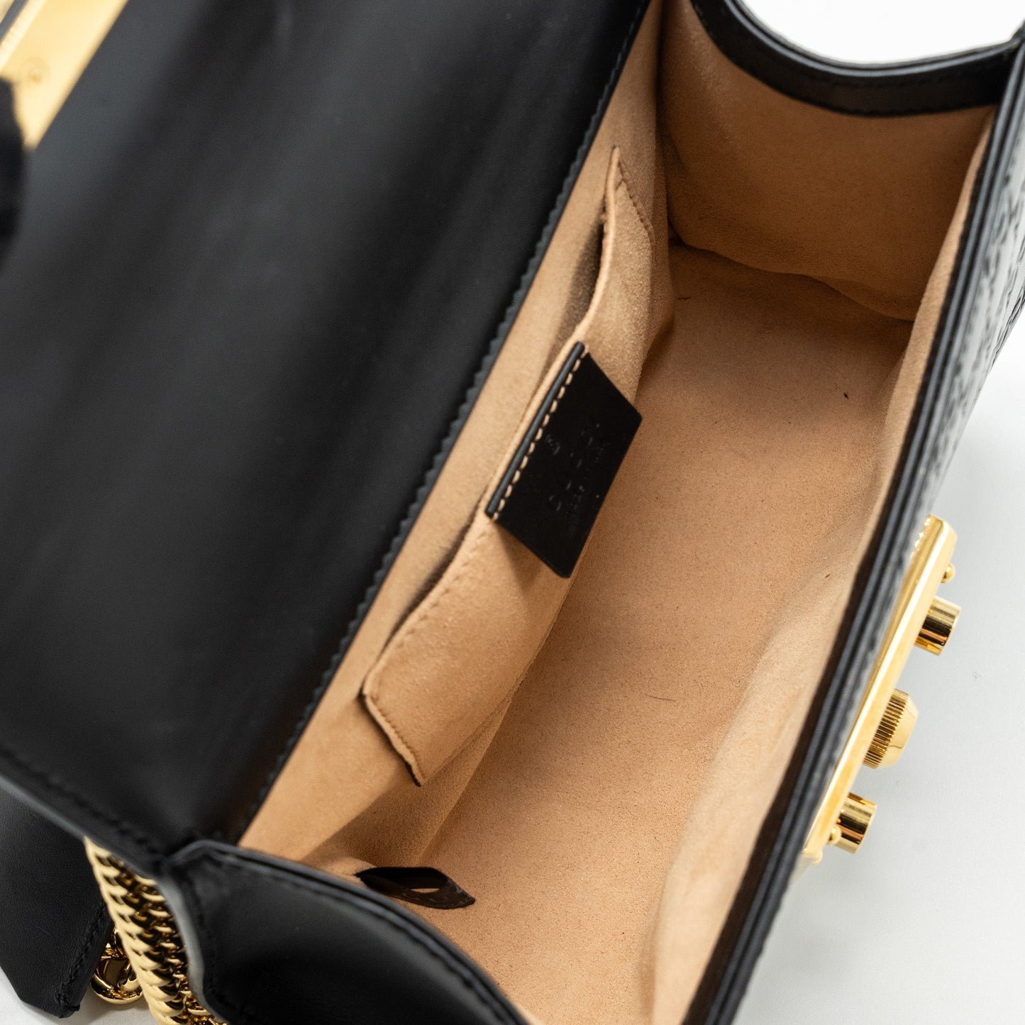 Gucci Small Padlock Chain Bag Calfskin Black