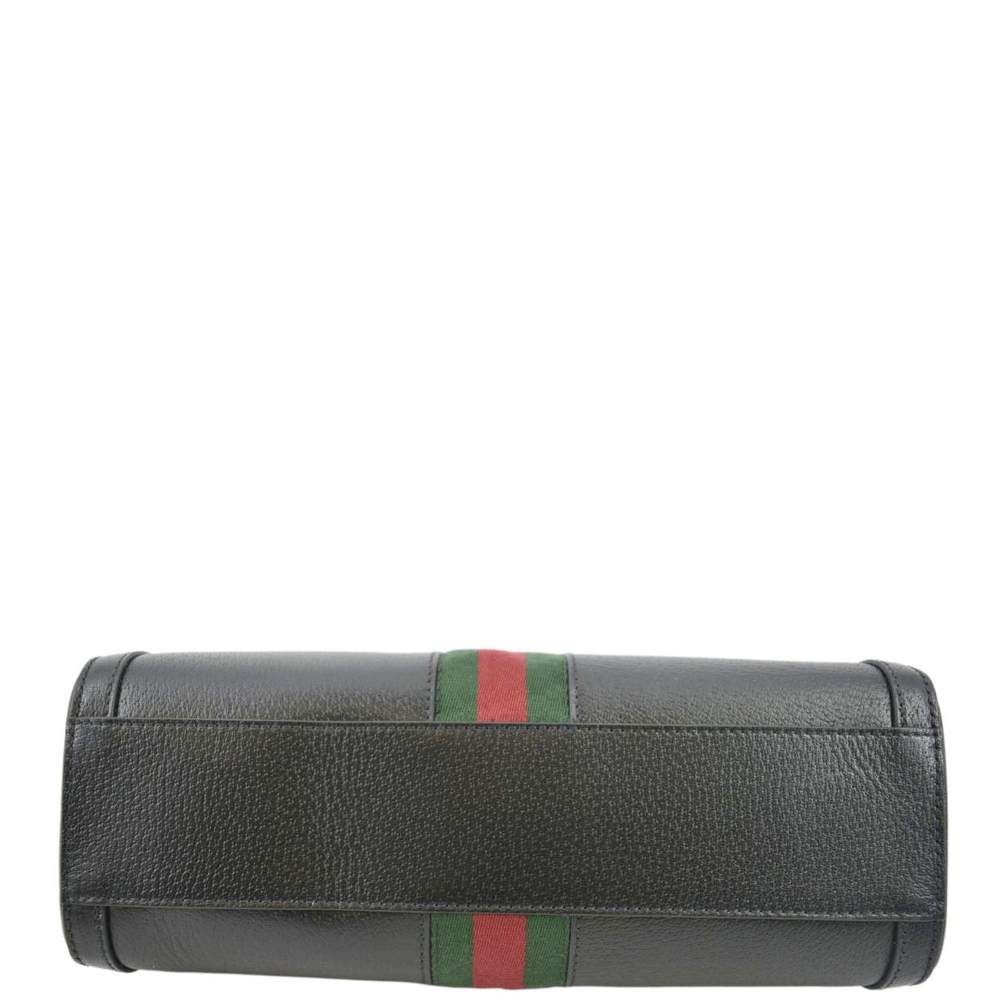 GUCCI Ophidia GG Web Leather Top Handle Shoulder Bag Black 524532