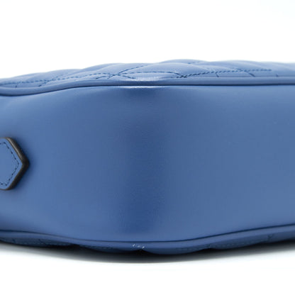 Gucci GG Marmont Matelasse Shoulder Bag Blue SHW